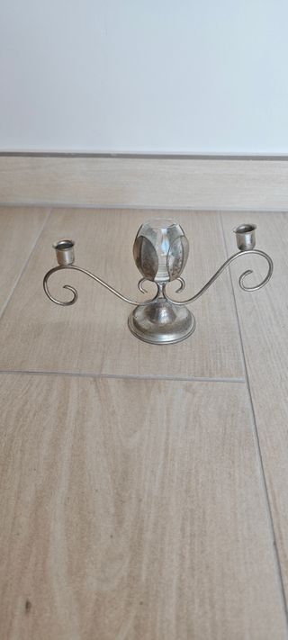 Candelabro Centrotavola Vintage in Metallo, portac