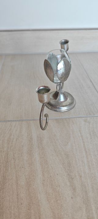 Candelabro Centrotavola Vintage in Metallo, portac