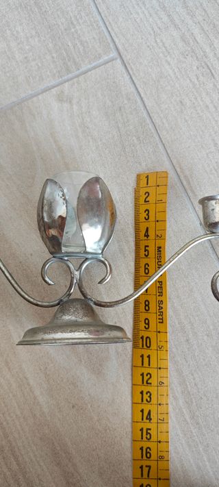 Candelabro Centrotavola Vintage in Metallo, portac