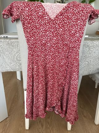 Vestido rojo estampado flores