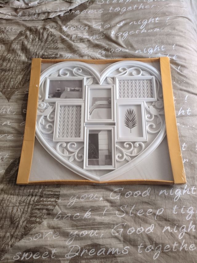 Marco fotos corazón blanco - 6 fotos