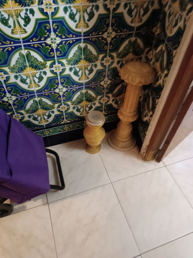 Columna mármol blanca desmontable tipo - Florero