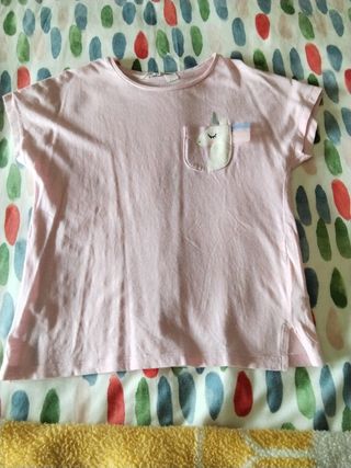 Camiseta niña unicornio rosa