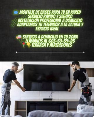 montaje de soportes de TV en casa , Terrasa ...