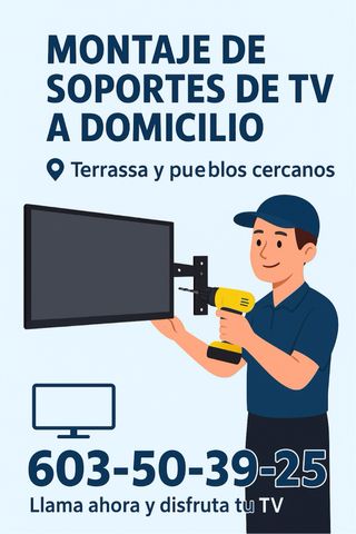 montaje de soportes de TV en casa , Terrasa ...