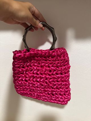 Bolso crochet rosa | Bolso tejido