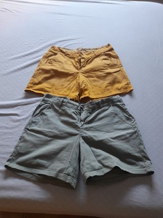 2 Bermudas - Verde Oliva y Amarillo