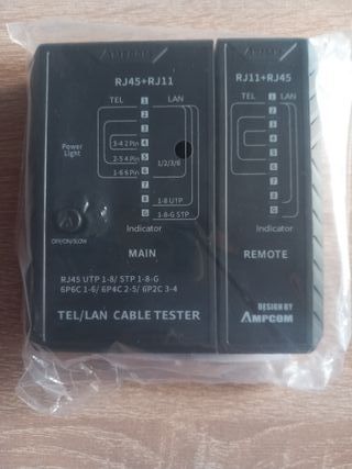 Probador Cables RJ45/RJ11 Ampcom