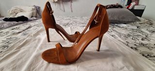 Tacones ante marrón mujer - Talla 38