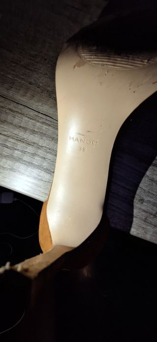 Tacones ante marrón mujer - Talla 38