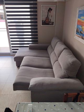 Sofá 3 plazas chaise longue gris
