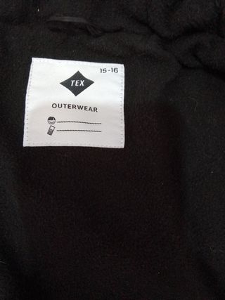 Chaqueta acolchada negra talla 15-16
