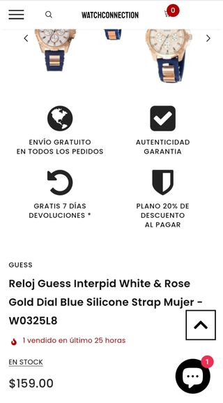 Reloj Guess dorado y azul