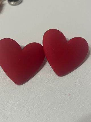 Set orecchini cuore rossi
