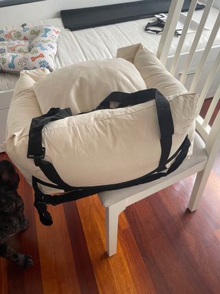 Asiento coche mascota beige