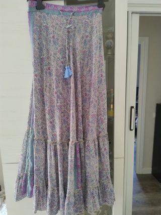 Falda larga seda | Azul, Morado