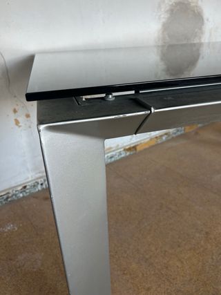 Mesa cristal y metal - Comedor extendible