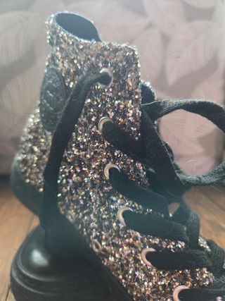 Scarpe alte glitter alte nere n.38
