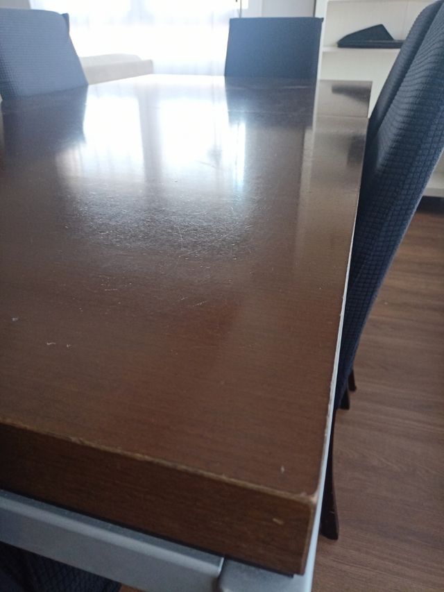 Mesa comedor 6 sillas - marrón plata