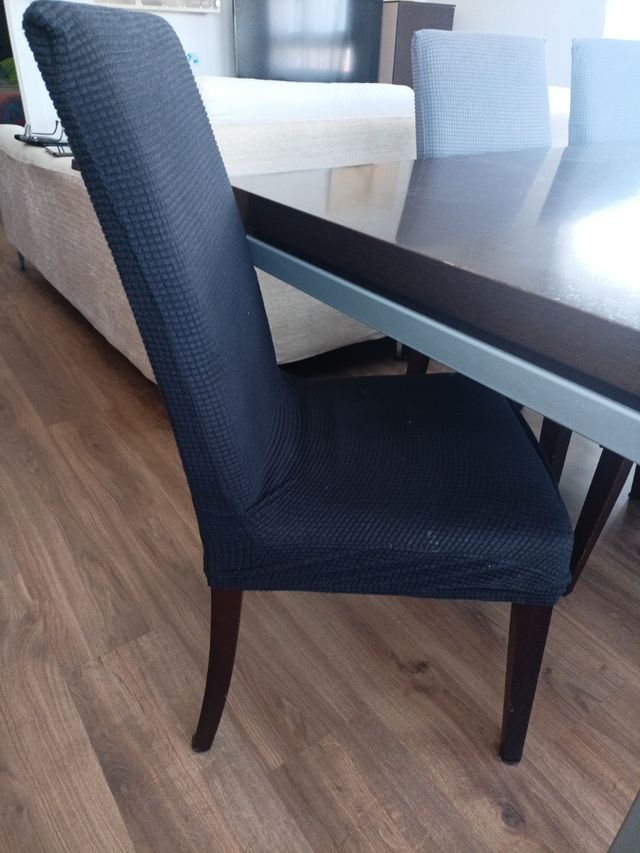 Mesa comedor 6 sillas - marrón plata