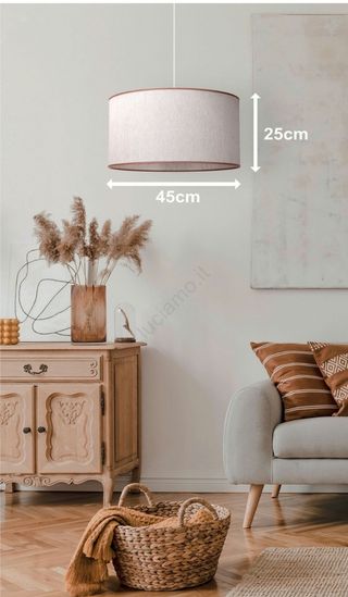 Lampadario Beige in Tessuto - 45cm