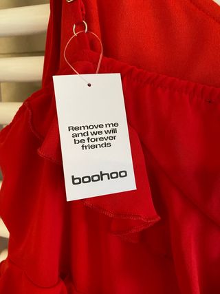 Vestido rojo largo fruncido