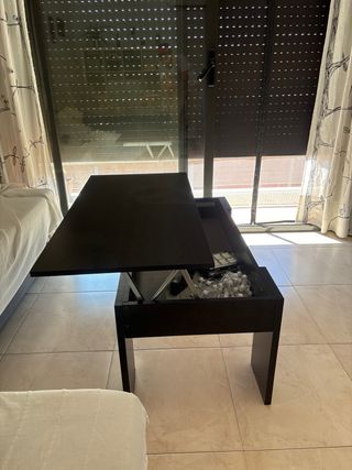 Mesita baja negra - 2 alturas ideal para zona sofá
