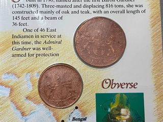 2 Monedas barco hundido admiral gardner 1808