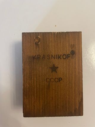 Scatola legno Krasnikov CCCP con orologio da tasca