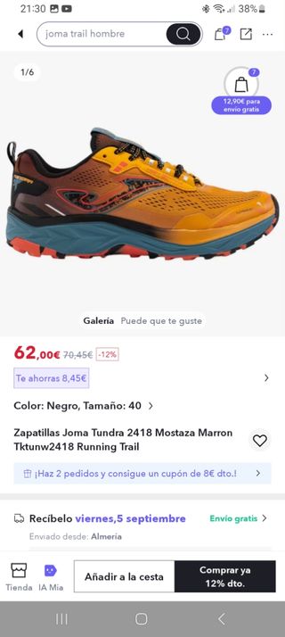 Zapatillas trekking Joma Tundra.
