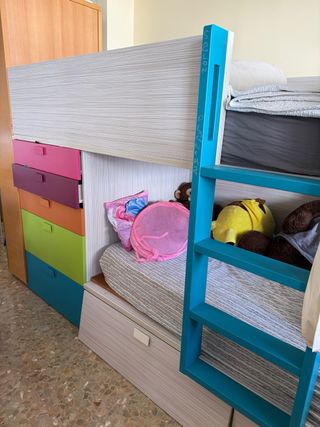 Litera infantil 90cm - Teal & Blanco