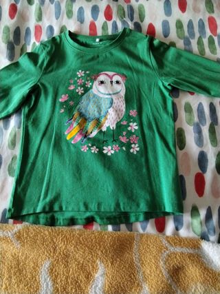 Camiseta manga larga niña - búho