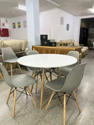 Mesa redonda nueva con 4 sillas - hacemos envíos