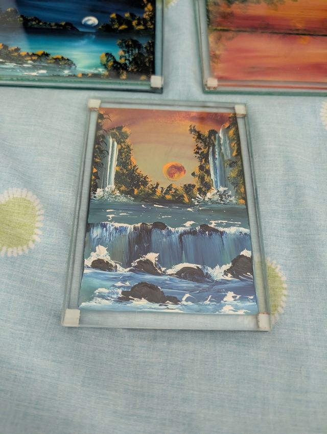 3 mini pinturas acrílicas