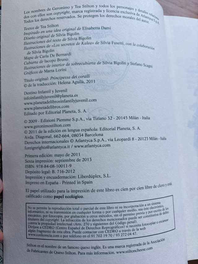 Tea Stilton Princesa de los Corales