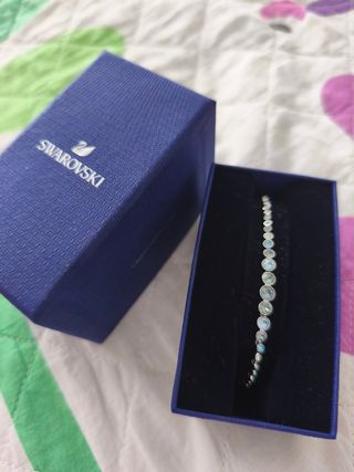 Pulsera Swarovski circonitas azul plata