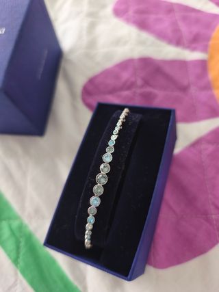 Pulsera Swarovski circonitas azul plata