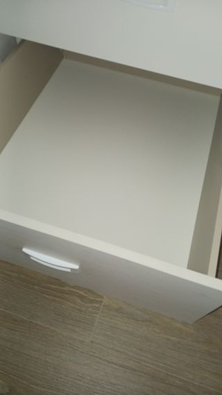 Cama blanca madera - 2 colchones y 3 cajones 