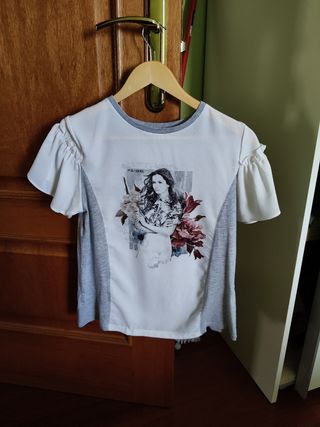 Camiseta blanca gris - Talla M