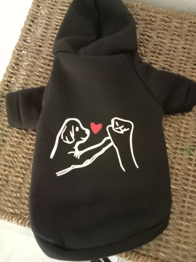 Sudadera negra mascota pequeña