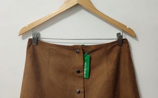Falda marrón United Colors of Benetton Talla 42