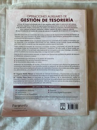 Operaciones auxiliares de gestión de tesorería