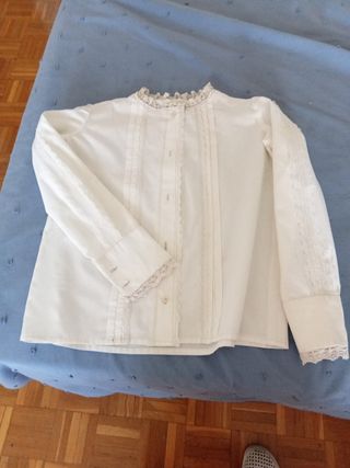 Camisa blanca estilo baturro niña 6a8años
