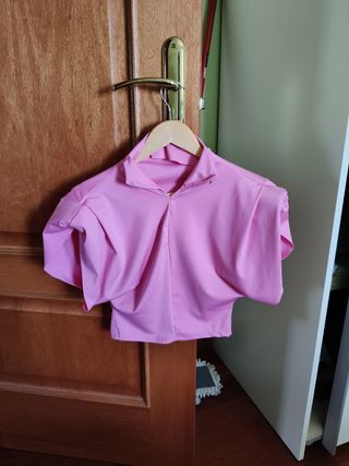 Blusa rosa manga corta