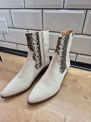 Botines Popa serpiente-blanco