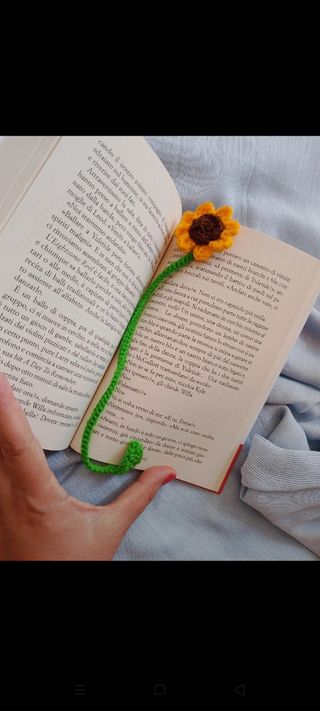 Segnalibro a uncinetto girasole