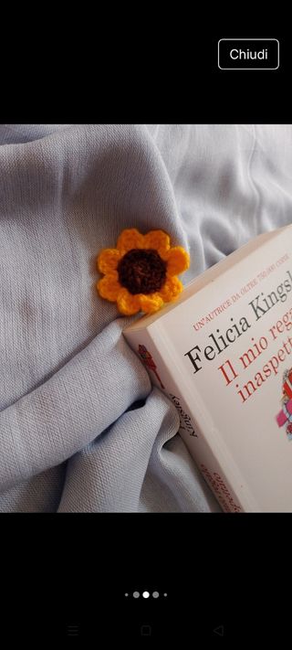 Segnalibro a uncinetto girasole