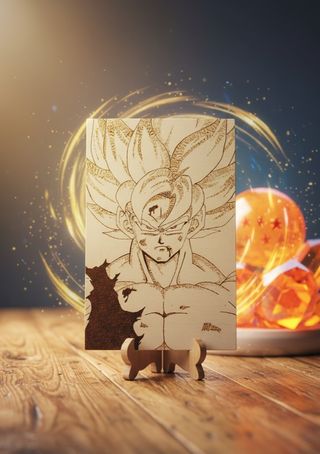 Quadro Goku in legno