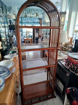 Estantería vintage mimbre-ratán