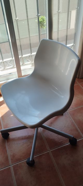 Silla giratoria blanca, silla de escritorio 